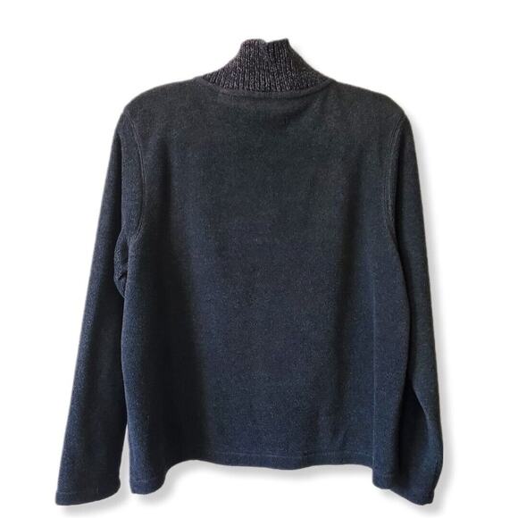 Vtg Y2K Eddie Bauer Women Gray Fleece Sweater L Birch Valley Gorp Outdoors Cozy - Picture 9 of 11